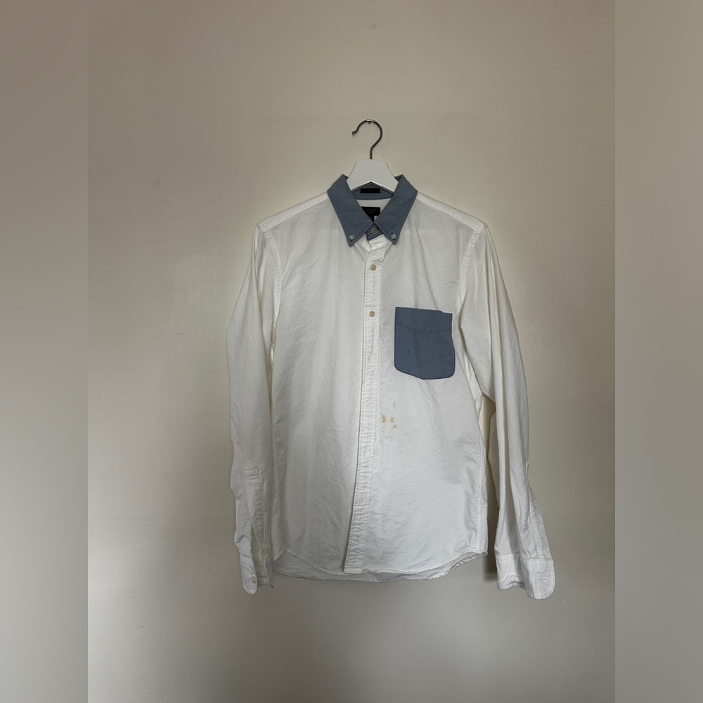 J.Crew Slim Fit Two-Tone Blue Long Sleeve Button Down Oxford Shirt A1768